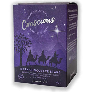 Conscious Chocolate - Dark Chocolate Stars Gift Box, 180g | Multiple Sizes