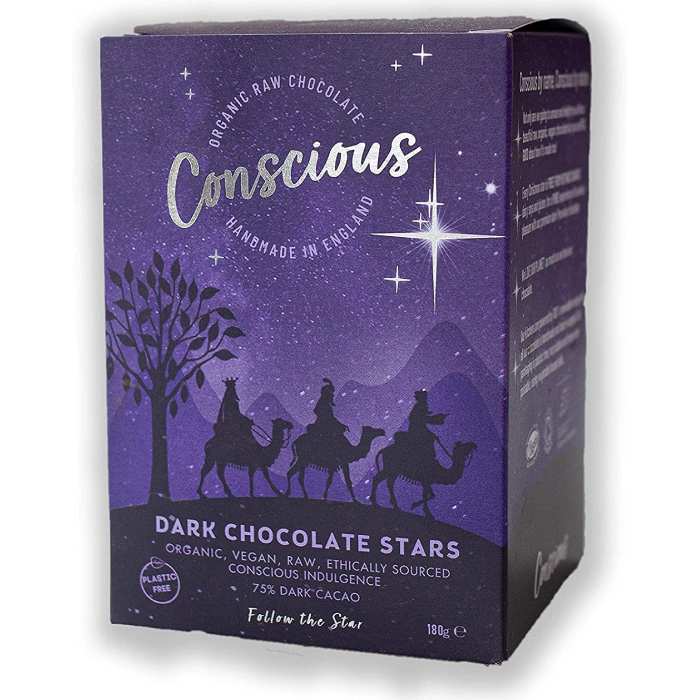 Conscious Chocolate - Dark Chocolate Stars Gift Box, 180g