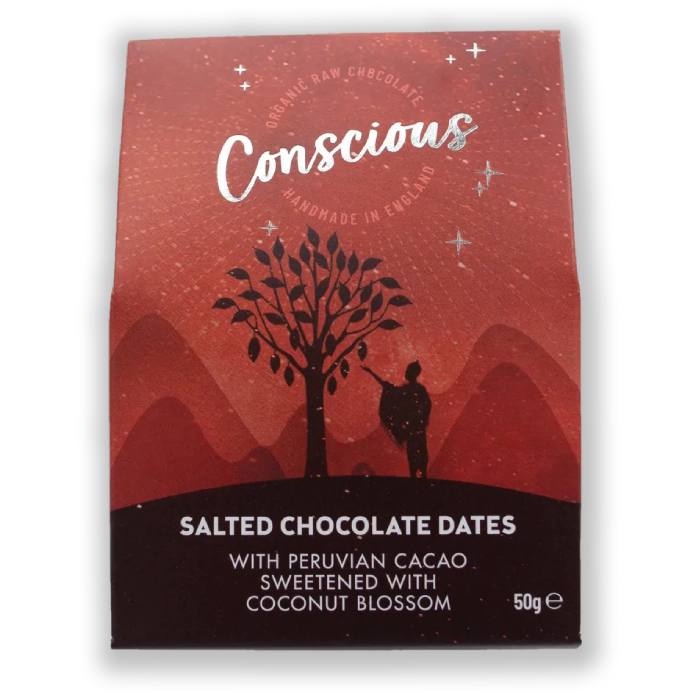 Conscious Chocolate - Salted Chocolate Dates, 50g