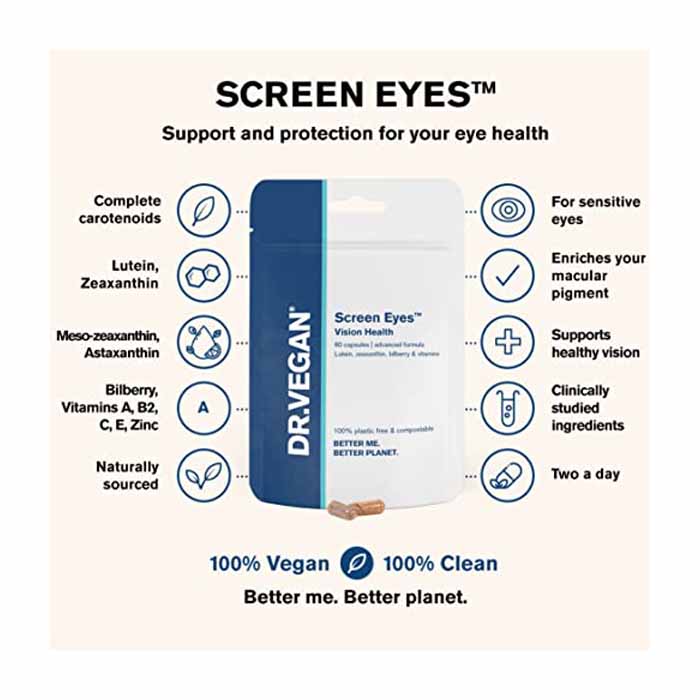 DR.VEGAN - Screen Eyes for Vision Health, 30 Capsules - back
