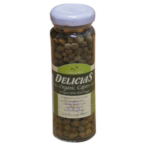 Delicias - Organic Capers in White Wine Vinegar, 100g