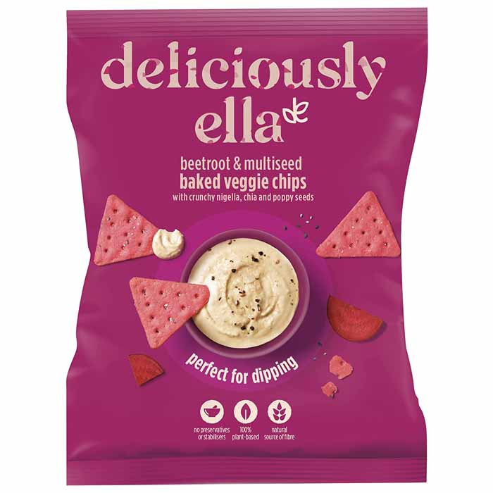 Deliciously Ella - Baked Veggie Crackers - Beetroot & Multiseed (1-Pack), 100g 