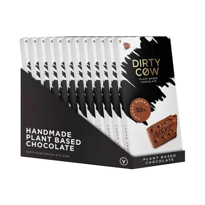 Dirty Cow Chocolate - Chocolate Bars - Chunky Dunky, 80g - 12 pack