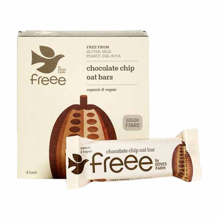 Doves - Freee by Doves Organic Chocolate Chip Oat Bar, 4 x 35g