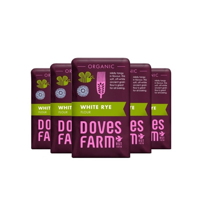 Doves Farm - Organic White Rye Flour, 1kg 5 Pack