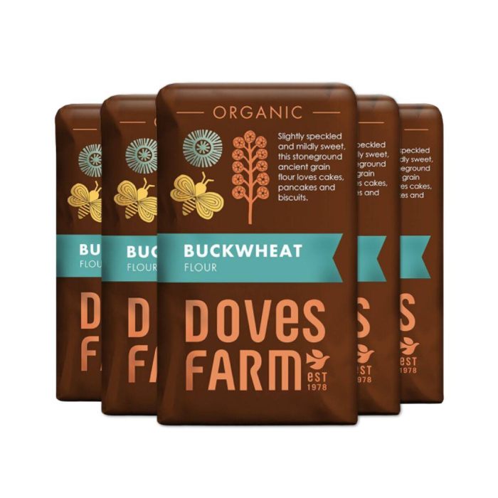 Doves Farm - Organic Wholegrain Buckwheat Flour, 1kg 5 pack