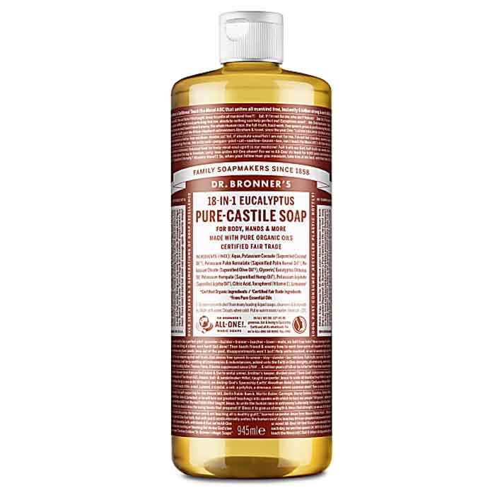 Dr. Bronner's Pure-Castile Soap Liquid Hemp 18-in-1 Eucalyptus 237ml Size 237ml Dr. Bronner's Pure-Castile Soap Liquid Hemp 18-in-1 Eucalyptus 237ml Size 237ml