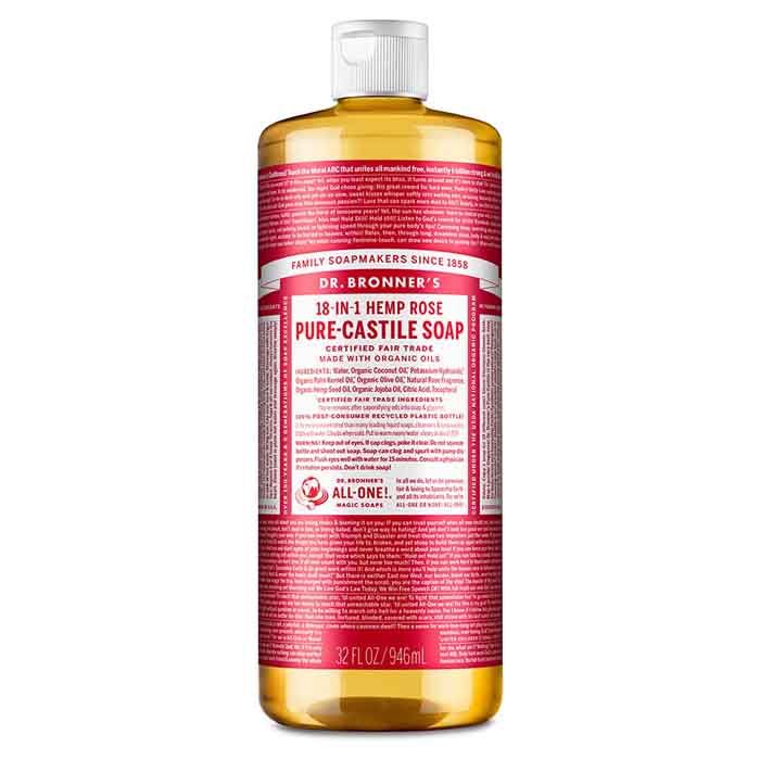 Dr. Bronner's - Pure-Castile Liquid Soap, Rose - 946ml