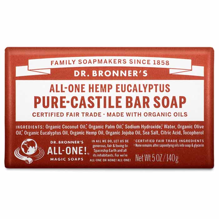 Dr Bronners - Bar Soap, 140g Eucalyptus