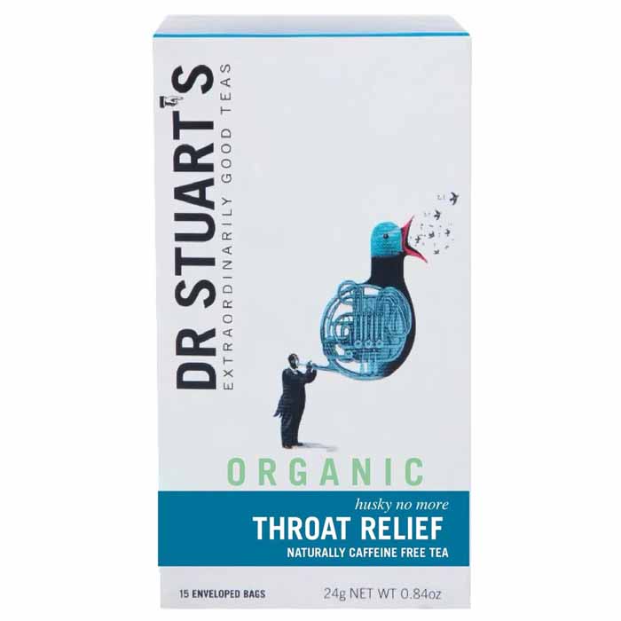 Dr Stuarts - Throat Relief Tea Bags, 15 Bags  Pack of 4