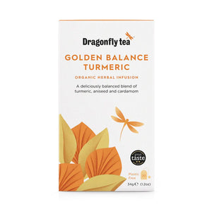 Dragonfly Tea - Organic Golden Balance Turmeric Herbal, 20 Bags | Pack of 4