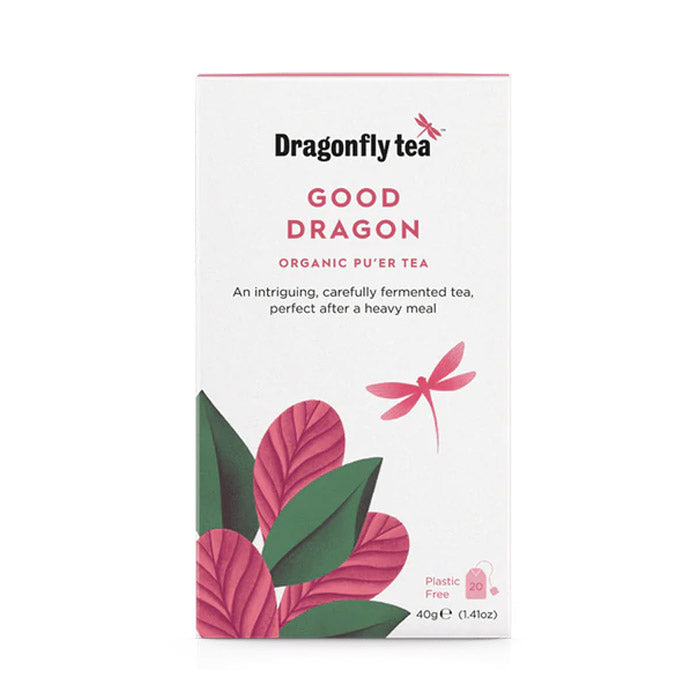 Dragonfly Tea - Organic Good Dragon Pu'er Tea, 20 bags