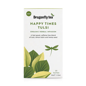 Dragonfly Tea - Organic Happy Times Tulsi Herbal Tea, 20 Bags | Pack of 4