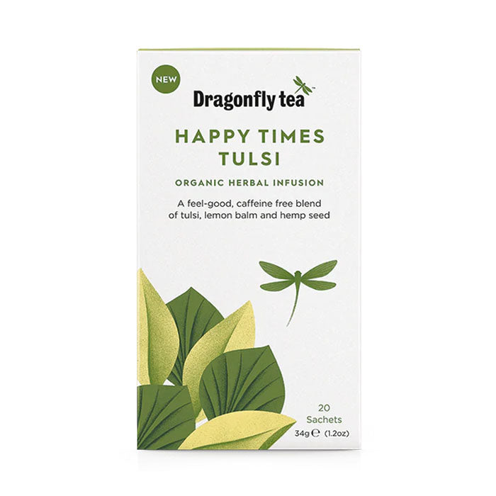 Dragonfly Tea - Organic Happy Times Tulsi Herbal Tea, 20 Bags