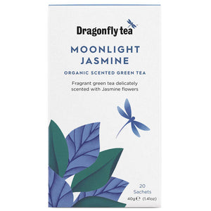 Dragonfly Tea - Organic Moonlight Jasmine Green tea, 20 Bags | Pack of 4