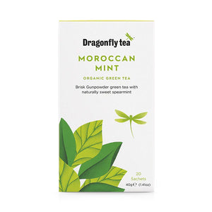 Dragonfly Tea - Organic Moroccan Mint Green Tea, 20 Bags | Pack of 4