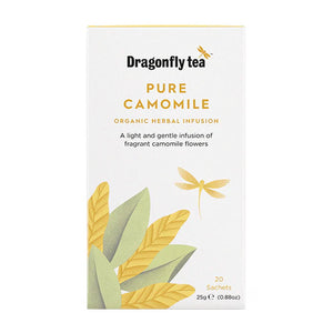 Dragonfly Tea - Organic Pure Camomile Infusion Tea, 20 Bags | Pack of 4