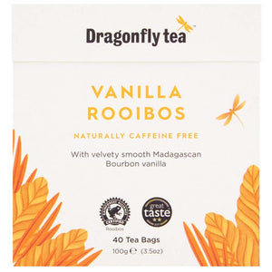 Dragonfly Tea - Organic Rooibos Vanilla, 40 Bags | Pack of 4