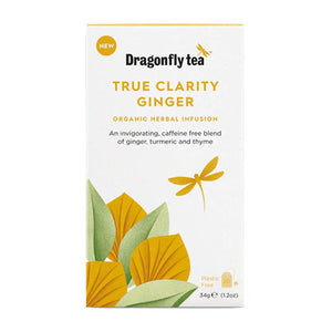 Dragonfly Tea - Organic True Clarity Ginger Herbal Tea, 20 Bags | Pack of 4