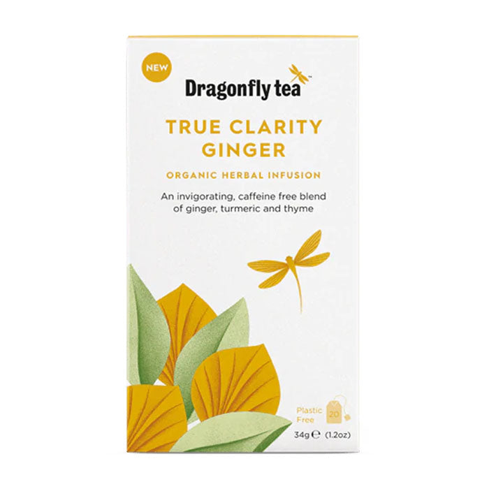 Dragonfly Tea - Organic True Clarity Ginger Herbal Tea, 20 Bags