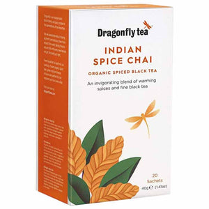 Dragonfly Teas - Organic Indian Spiced Chai Black Tea, 20 Bags | Pack of 4