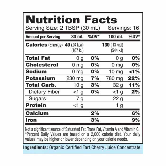 Dynamic Health - Organic Tart Cherry Concentrate, 473ml - back