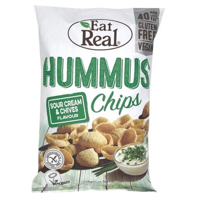 Eat Real - Hummus Chips Sour Cream & Chives, 135g - front