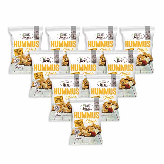 Eat Real - Hummus Chips, Chilli & Lemon (135g) 10 Pack