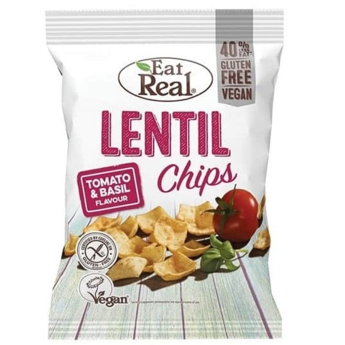 Eat Real - Lentil Chips Tomato Basil 113g - front