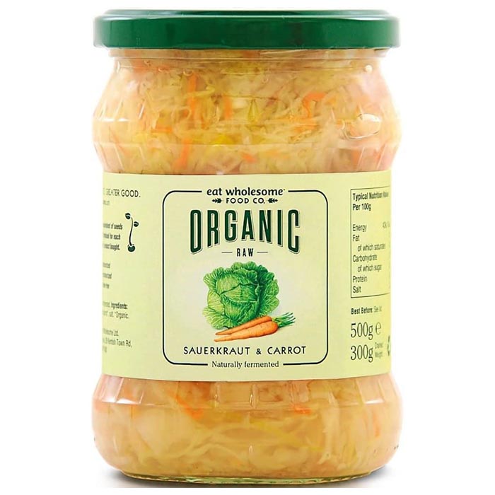 Eat Wholesome - Organic Raw Sauerkraut & Carrot, 500g