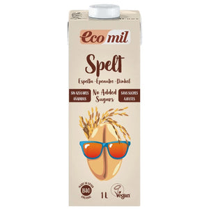 Ecomil - Organic Spelt Drink with Calcium, No Added Sugars, 1L