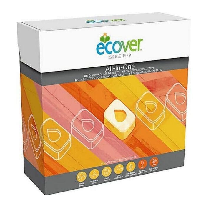 Ecover - All In One Dishwasher Tablets Small Large (68 Tablets) - front