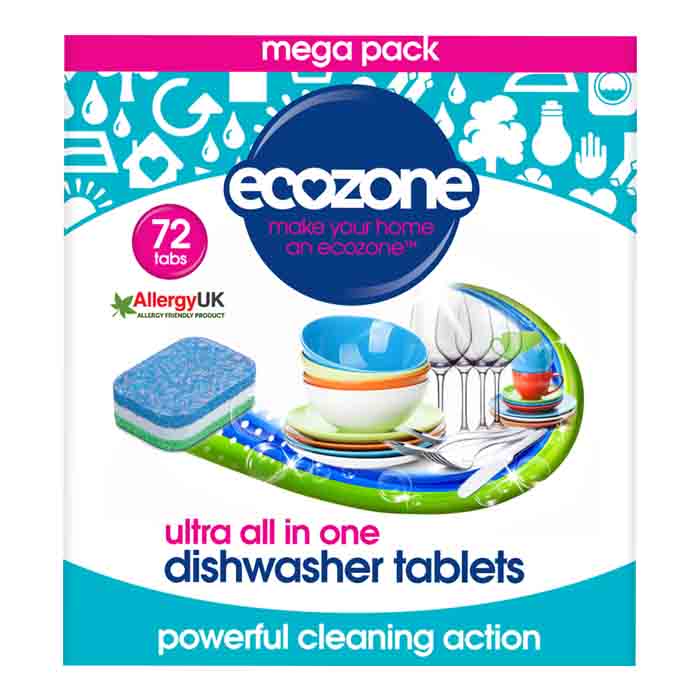 Ecozone - Ultra All-in-One Dishwasher Tablets, 72 Tablets