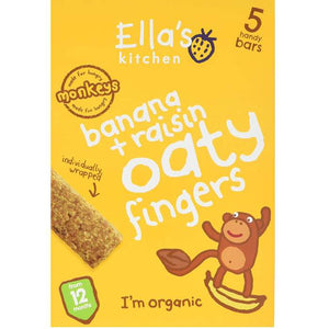Ella's Kitchen - Organic Nibbly Fingers Banana & Raisin, 125g | Multiple Sizes