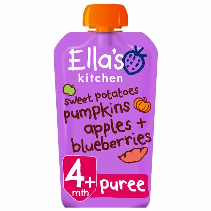 Ella's Kitchen - Organic Sweet Potato Pumpkin Apple & Blueberry, 120g  Pack of 7