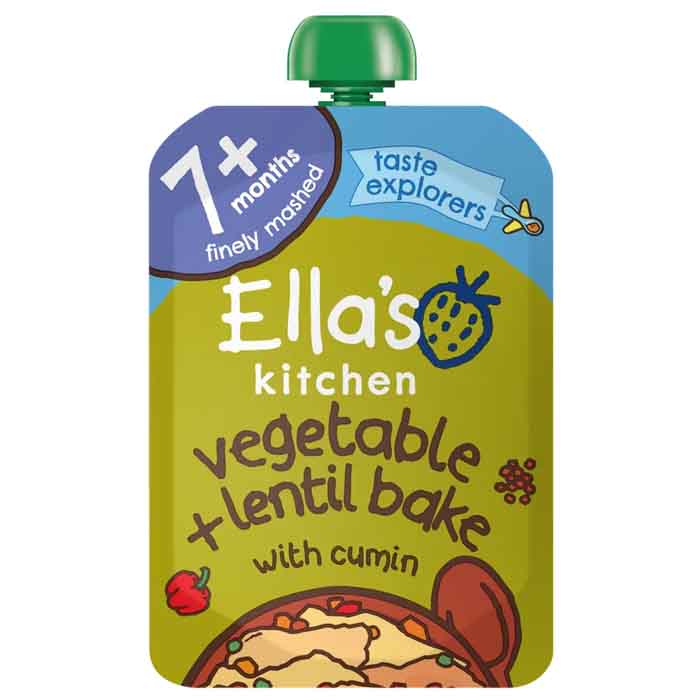 Ella's Kitchen - Organic Vegetable Bake & Lentils, 130g  Pack of 6