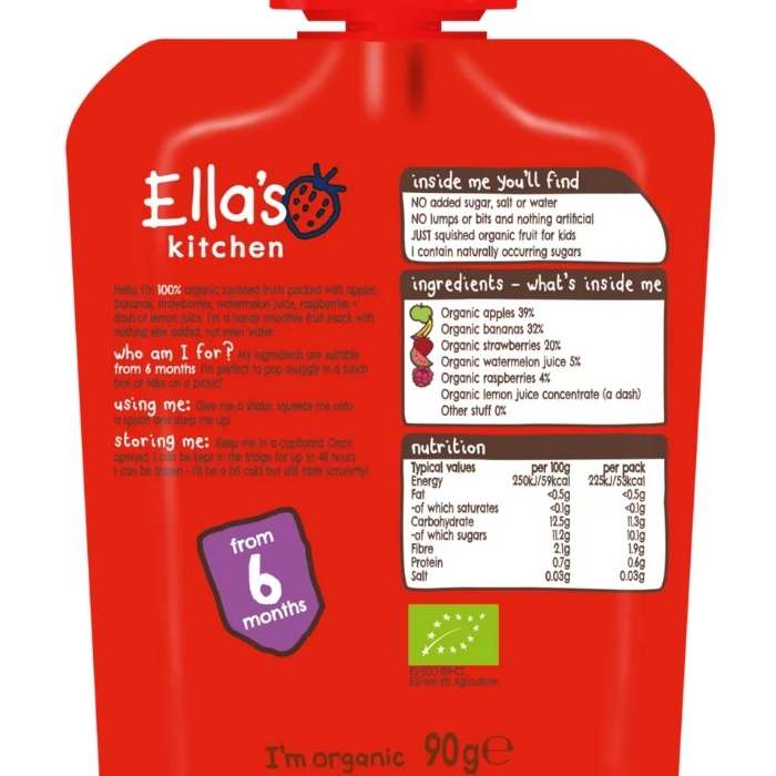Ella's Kitchen - Squished Smoothie Fruits Multipacks The Red One, 5-Pack - back