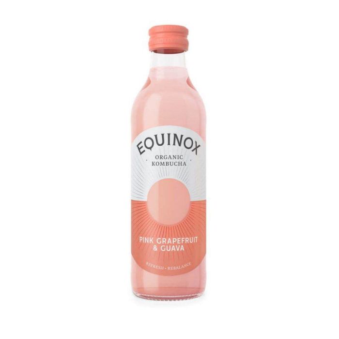 Equinox Kombucha - Organic Kombucha, 275ml - Pink Grapefruit & Guava