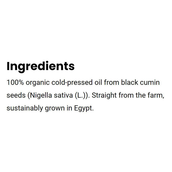Erbology - Organic Cold-Pressed Black Cumin Seed Oil, 100ml - back