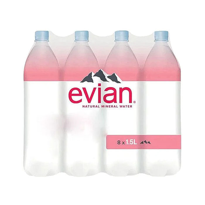 Evian - Still Natural Mineral Water - 1.5L ,8-Pack