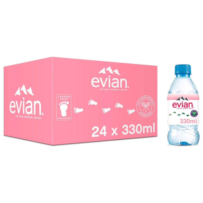 Evian - Still Natural Mineral Water - 330ml ,24-Pack