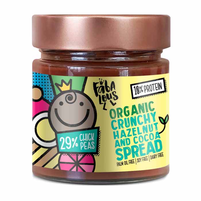 Fabalous - Organic Hazelnut & Cocoa Chickpea Spread - Crunchy (1 Jar), 200g