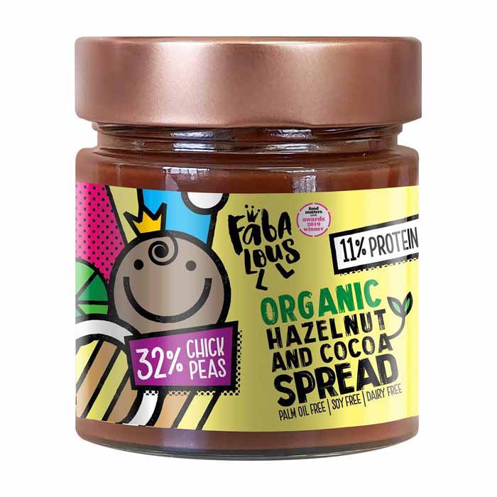 Fabalous - Organic Hazelnut & Cocoa Chickpea Spread - Original (1 Jar), 200g