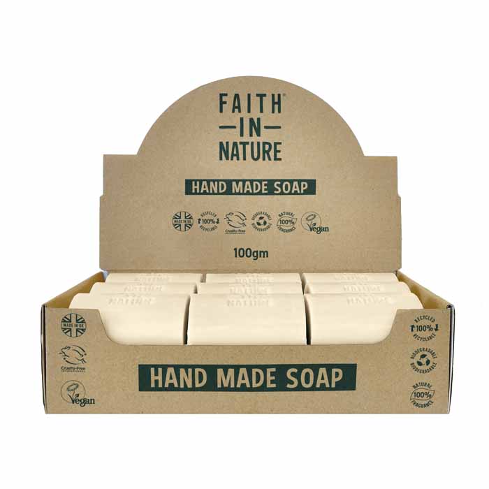 Faith In Nature - Bulk Unwrapped Soap - Hemp with Lemongrass & Green Tea, 100g  Pack of 18