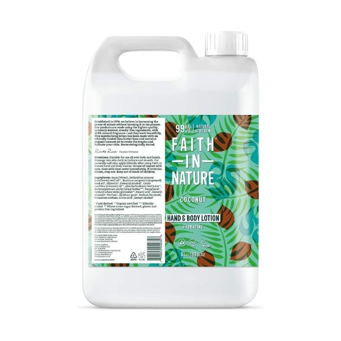 Faith In Nature - Hand & Body Lotion - Coconut 5L - Front