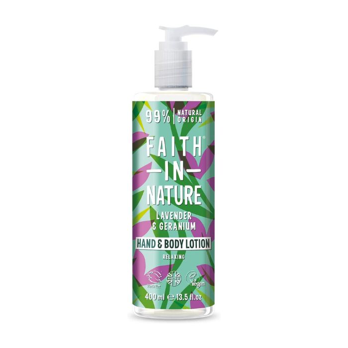 Faith In Nature - Hand & Body Lotion - Lavender ad Geranium 400ml - Front