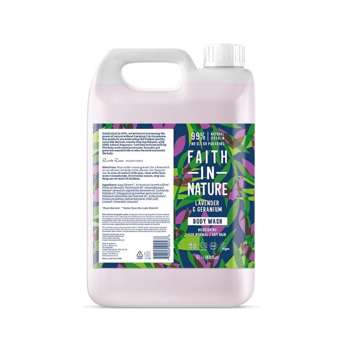 Faith In Nature - Lavender & Geranium Body Wash - 5L - front