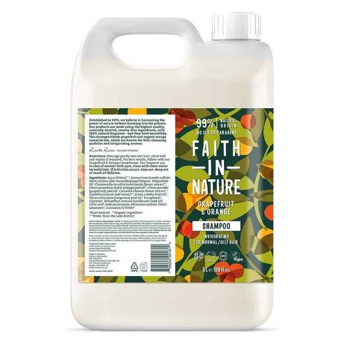 Faith in Nature - Grapefruit and Orange Shampoo - 5L - Front