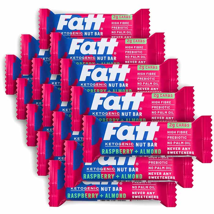 Fattbar - Keto Nut Bar Raspberry & Almond Fattbar , 30g - 20 Pack
