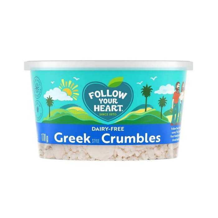 Follow Your Heart - Vegan Dairy Free Greek Style Crumbles, 170g - front
